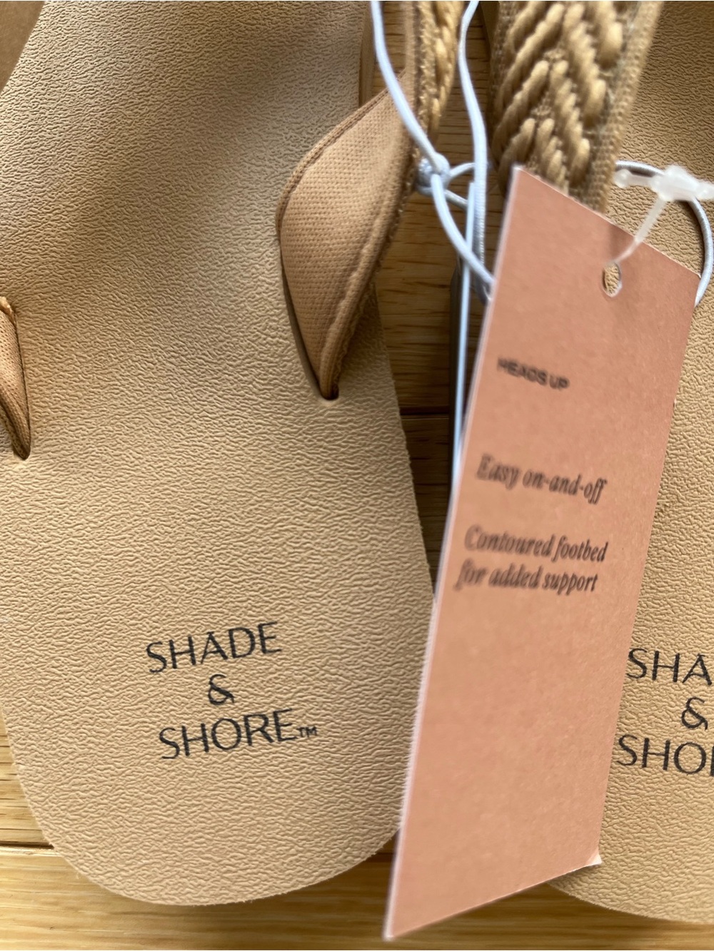 Shade & Shore Tan Braided Thong Sandals - Picture 3 of 4